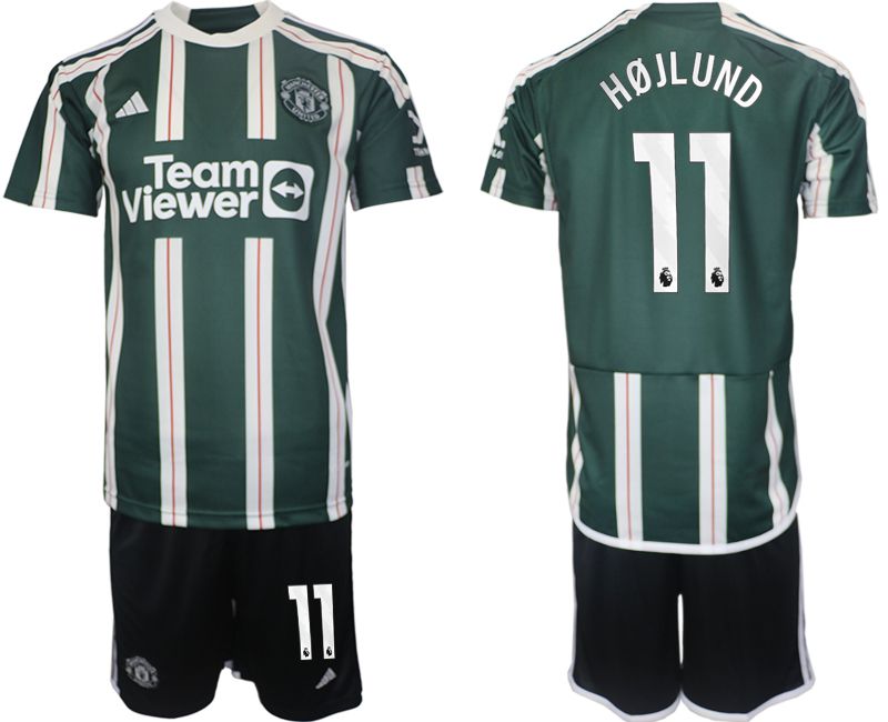 Men 2023-2024 Club Manchester United away green #11 Soccer Jersey